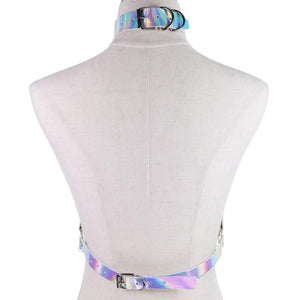 House Of Dasein Holographic Chain Harness Women Body Fetish Clothing