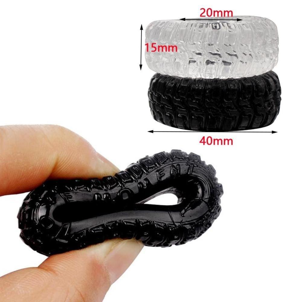 Two Pack Silicone Cock Rings Black Clear Delay Orgasm Men Sex Toys Set