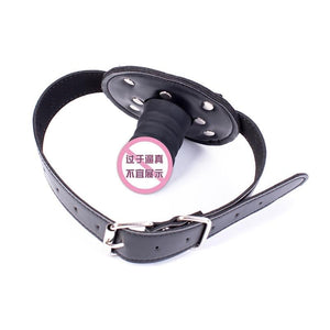 Black Silicone Dildo Gag Phallic Mouth Muzzle Bondage Restraint