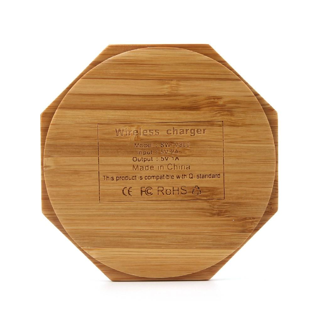 Bamboo Wooden Wireless Charger Desktop Charging Pad For Iphone