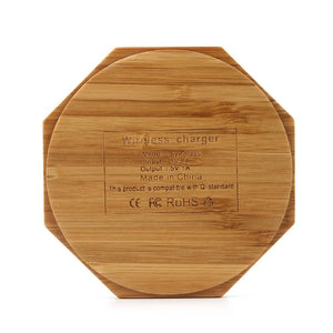 Bamboo Wooden Wireless Charger Desktop Charging Pad For Iphone