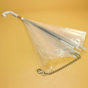 Transparent Pet Umbrella Portable Built In Leash