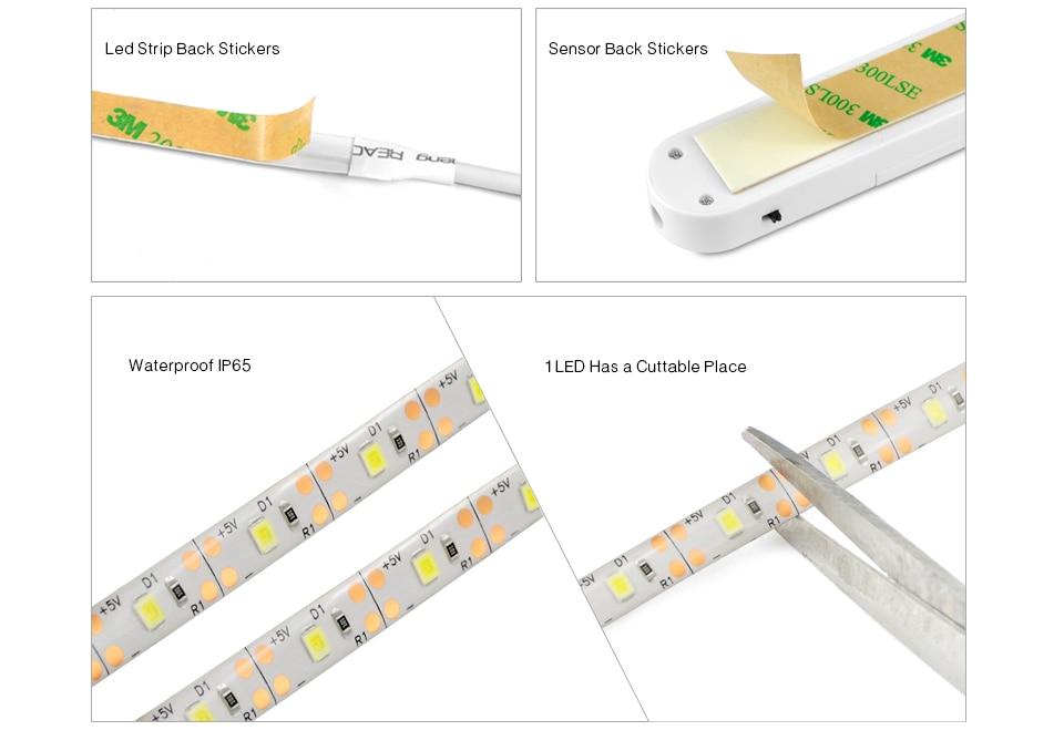 Motion Sensor Led Light Strips Night Home Safety