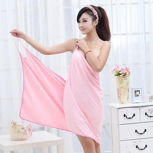 Pink Or Puple Bath Towel Dress Home Luxury Self Care Relaxation