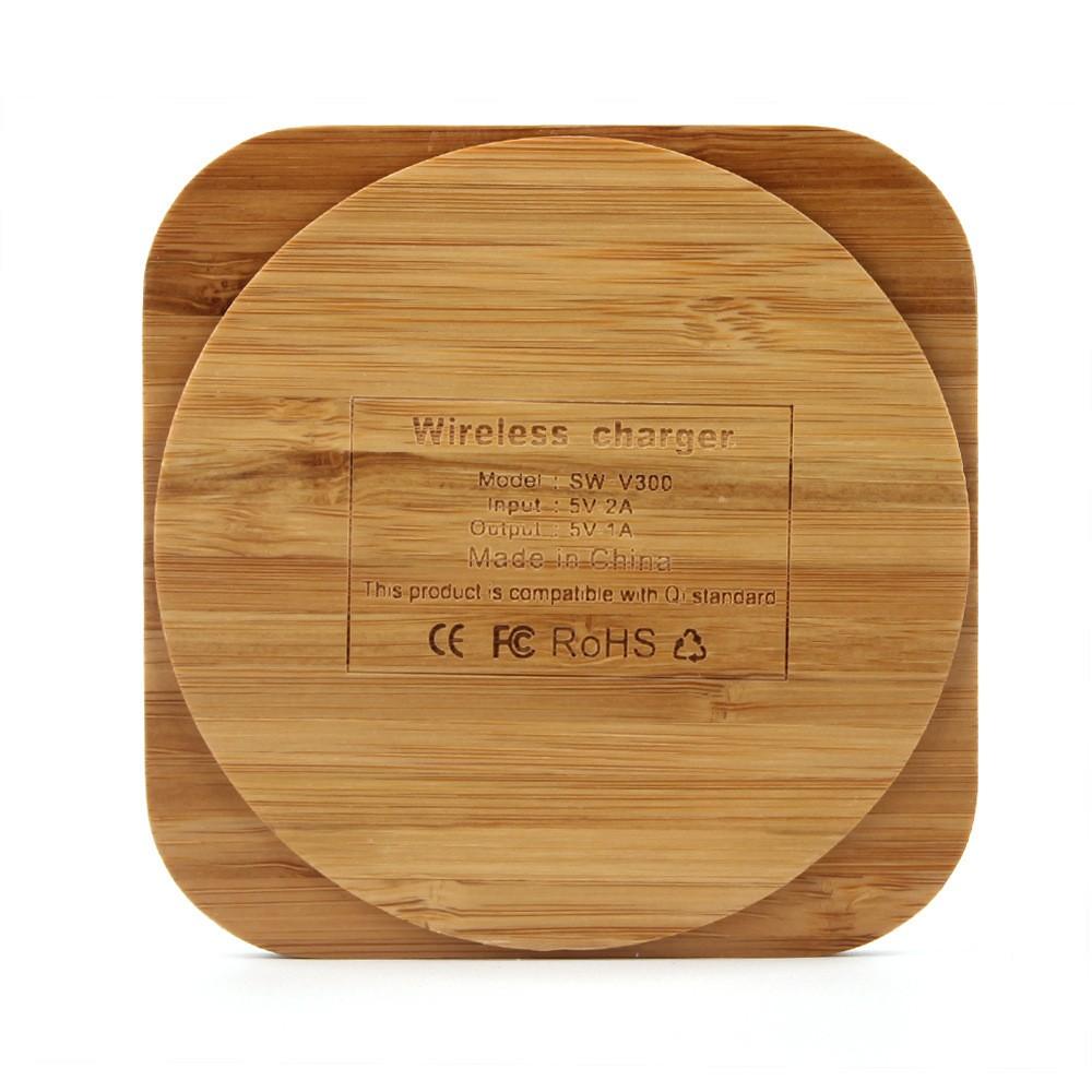 Bamboo Wooden Wireless Charger Desktop Charging Pad For Iphone