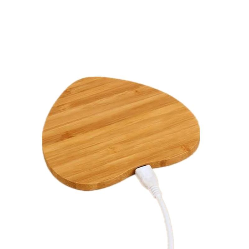 Bamboo Wooden Wireless Charger Desktop Charging Pad For Iphone