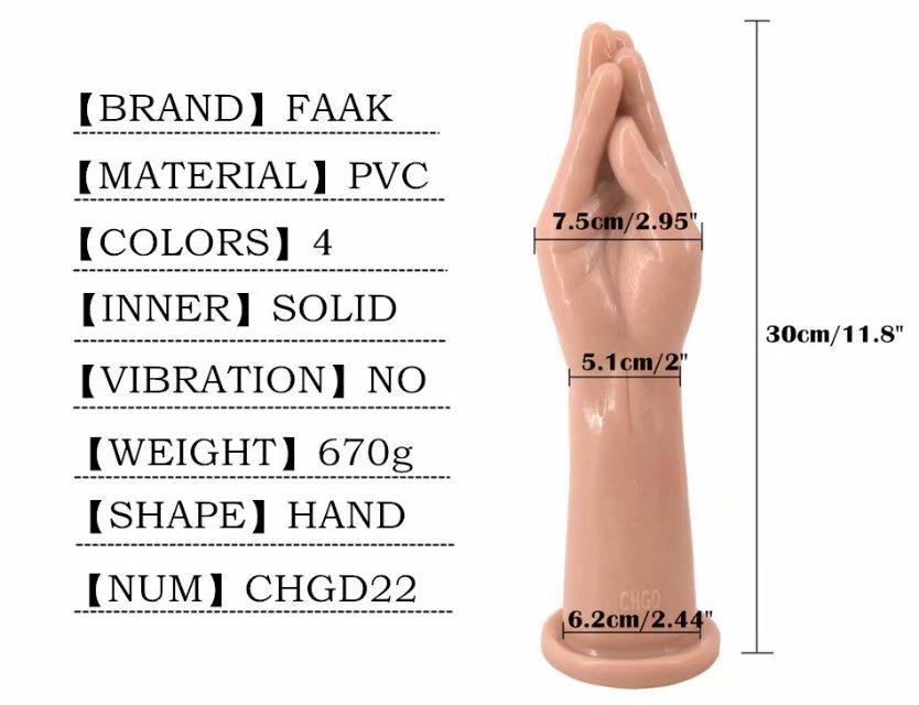 Realistic Hand And Arm Large Dildo Fist Anal Play Novelty Sex Toy Flesh Standard