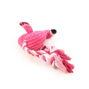 Plush Flamingo Dog Shaker Toy