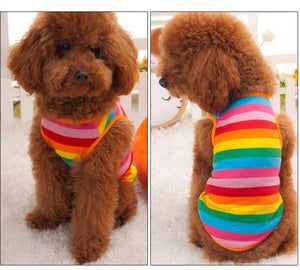 Rainbow Summer Stripes Dog Tank Top Pet Clothing