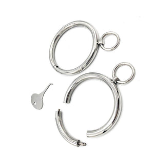 House Of Dasein Stainless Steel Bdsm Handcuffs Ankle Cuffs Collar Metal Bondage Restraints Kit