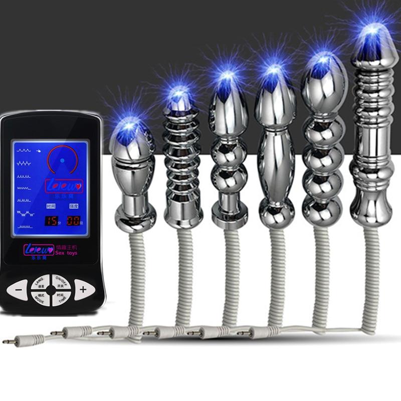 House Of Dasein Electric Shock Metal Butt Plug Electro Play Stainless Steel Anal Beads Bdsm Kink Fetish