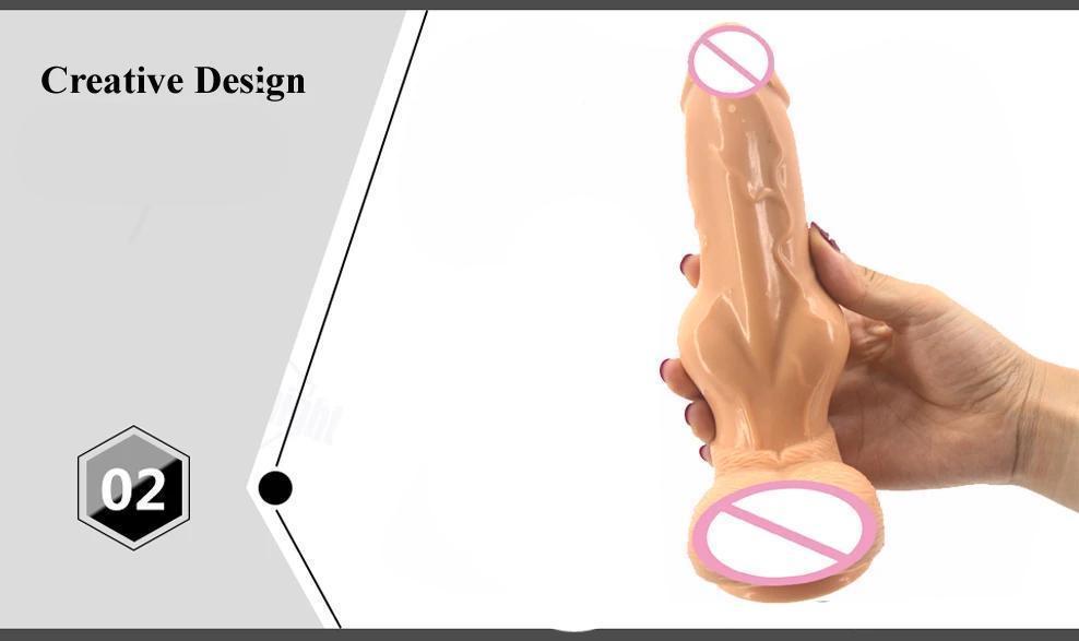 Faak Big Silicone Dildo Thick Butt Plug Anal Sex Toy Black