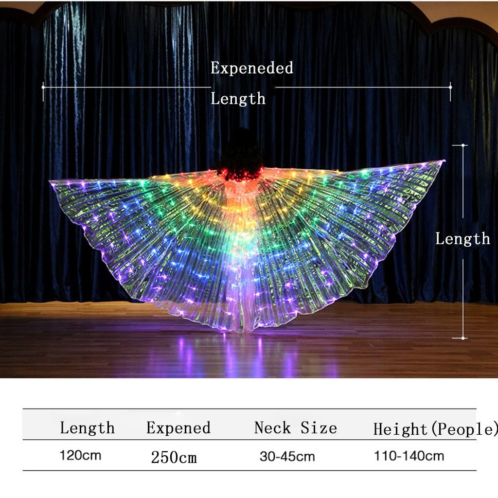 House Of Dasein Led Glowing Rainbow Wings Costume Colourful Cosplay