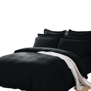 1000Tc Tailored Single Size Black Duvet Quilt Cover Set