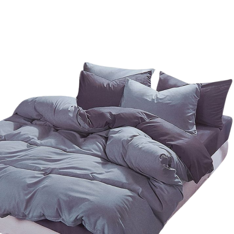 1000Tc Reversible King Size Grey Duvet Quilt Cover Set