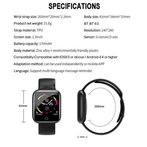 I5 Fitness Watch Black