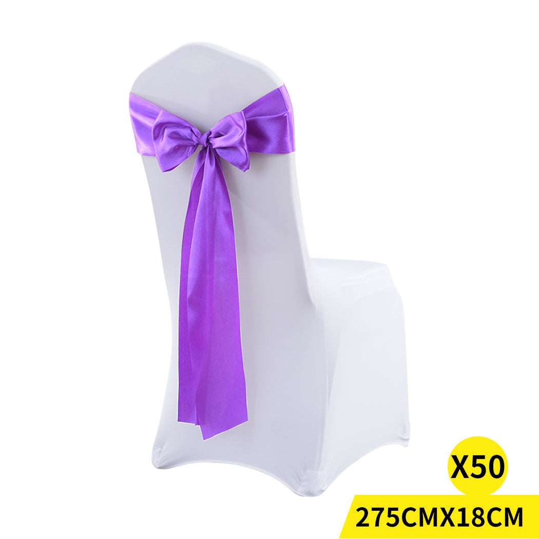 50X Satin Chair Sashes Cloth Cover Wedding Coral