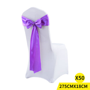 50X Satin Chair Sashes Cloth Cover Wedding Coral