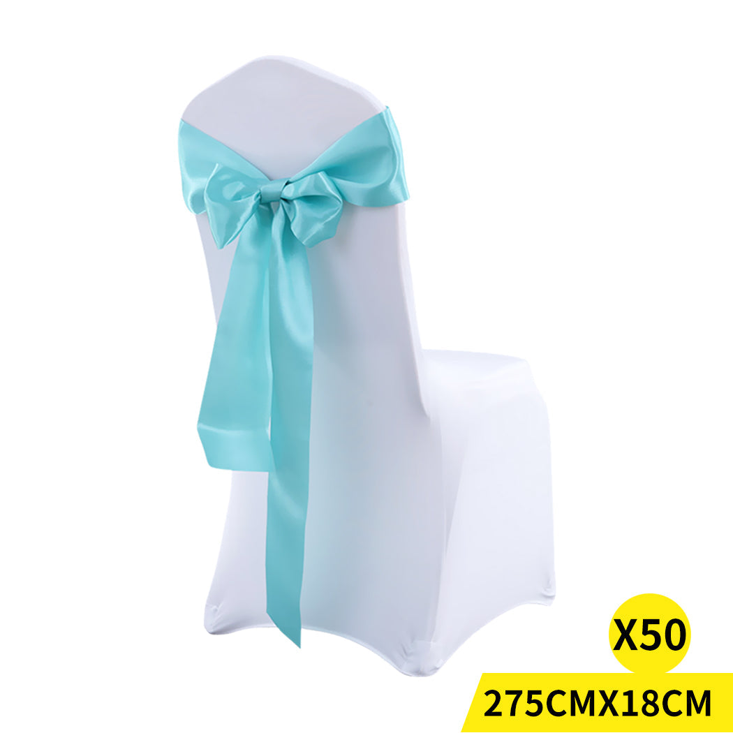 50X Satin Chair Sashes Cloth Cover Wedding Coral