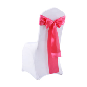 50X Satin Chair Sashes Cloth Cover Wedding Coral