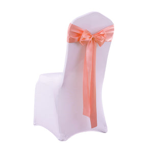 50X Satin Chair Sashes Cloth Cover Wedding Coral