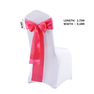 50X Satin Chair Sashes Cloth Cover Wedding Coral