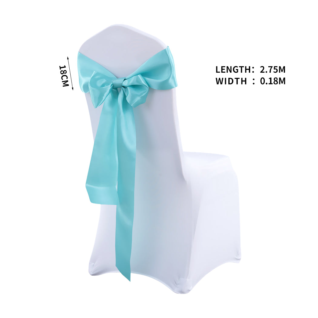 50X Satin Chair Sashes Cloth Cover Wedding Coral