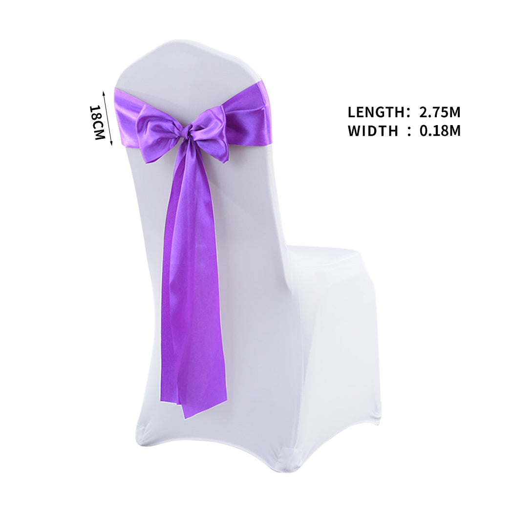 50X Satin Chair Sashes Cloth Cover Wedding Coral