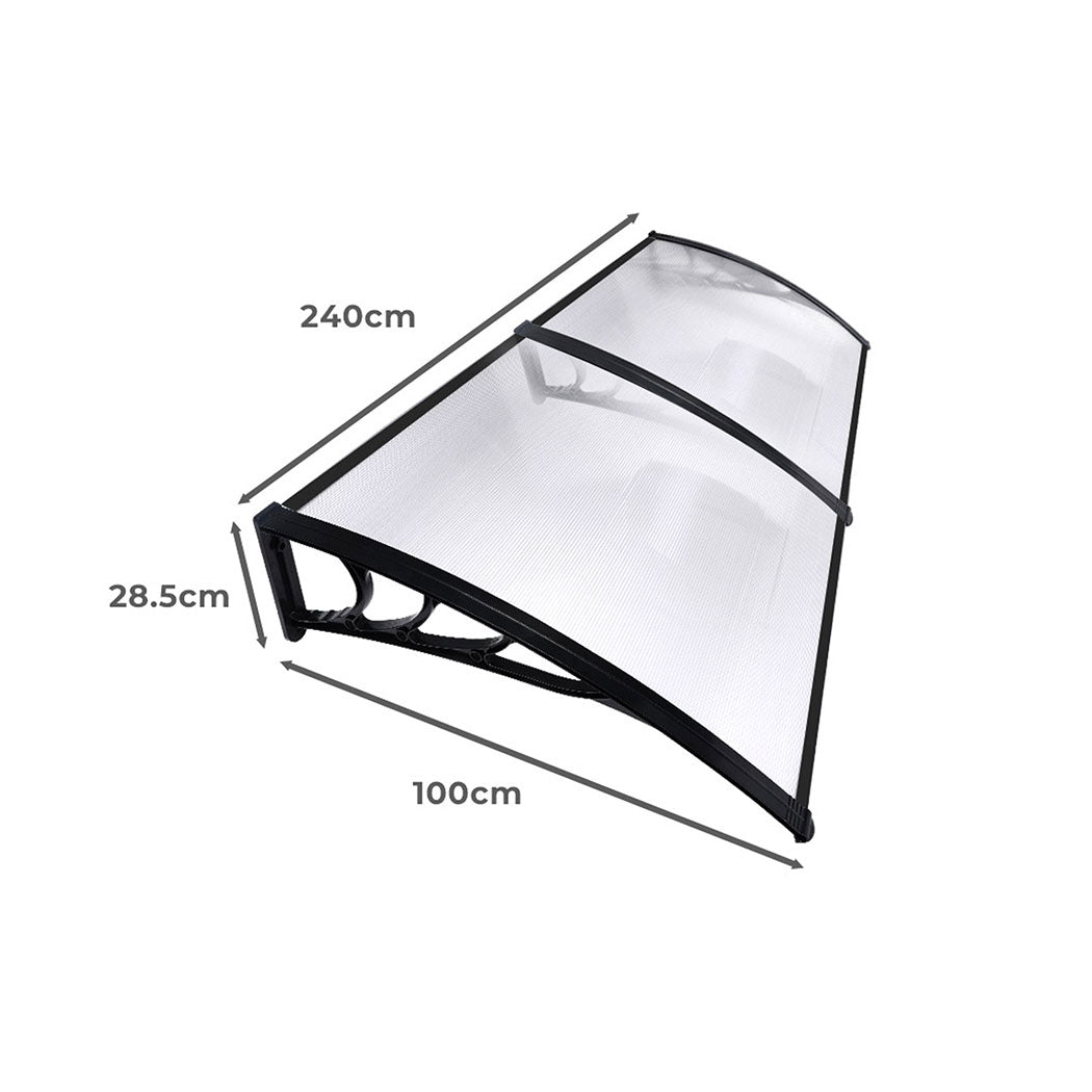 Mountview Door Awning Outdoor 1M X 2.4M Transparent 1X2.4M