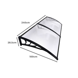 Mountview Door Awning Outdoor 1M X 2.4M Transparent 1X2.4M