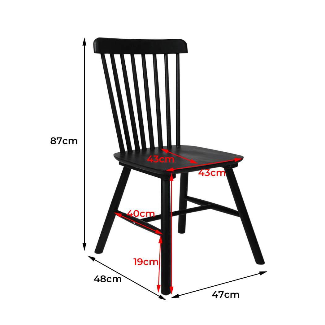 Levede 2X Dining Chairs Kitchen Winsor Black