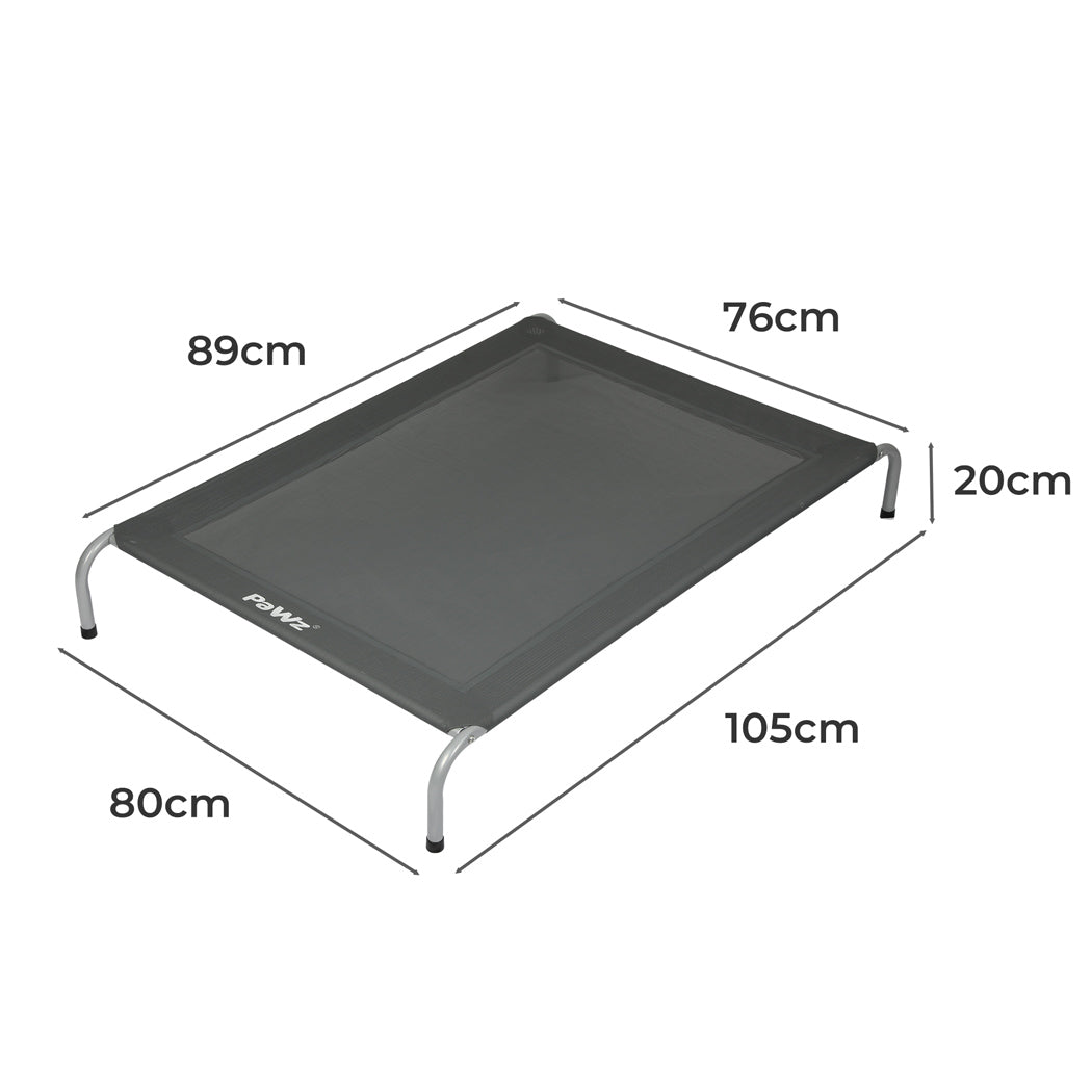 Pawz Elevated Trampoline Pet Bed Dog L Grey Large
