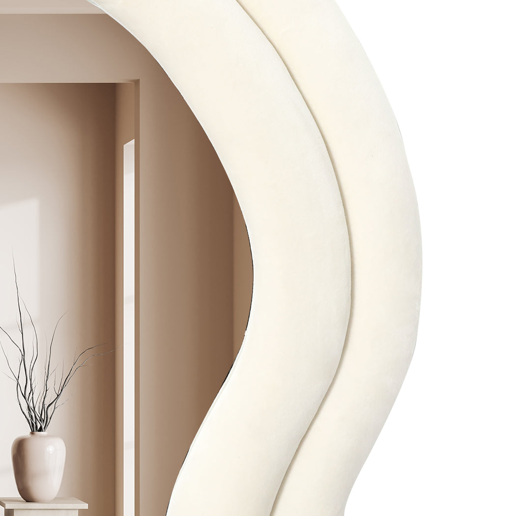 Yezi Full Length Mirror 1.6M Floor Standing Wavy Art Frame White
