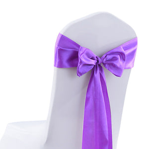 50X Satin Chair Sashes Cloth Cover Wedding Coral