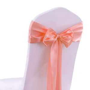 50X Satin Chair Sashes Cloth Cover Wedding Coral