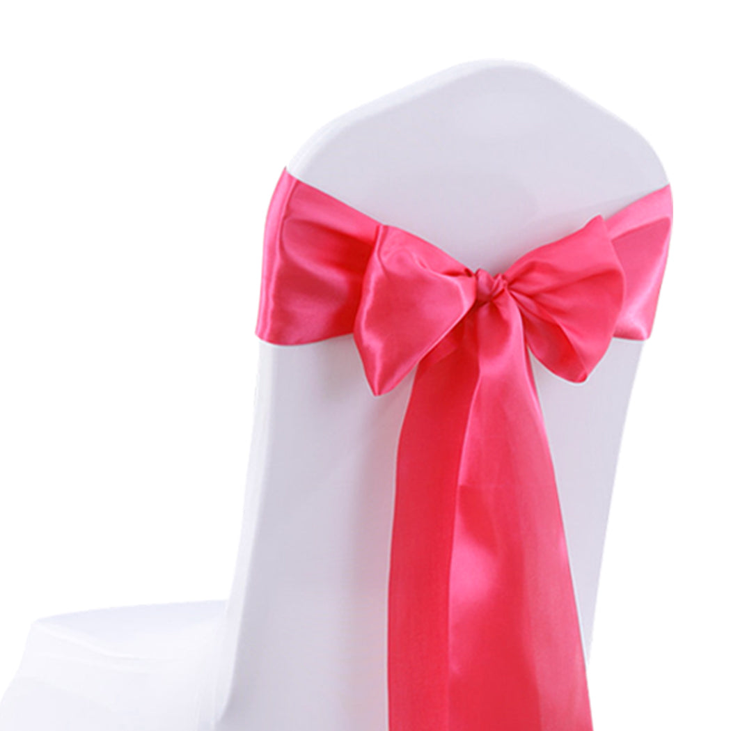 50X Satin Chair Sashes Cloth Cover Wedding Coral