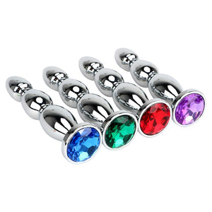 Big Crystal Jewel Stainless Steel Bdsm Anal Plug Metal Butt Beads