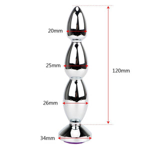 Big Crystal Jewel Stainless Steel Bdsm Anal Plug Metal Butt Beads