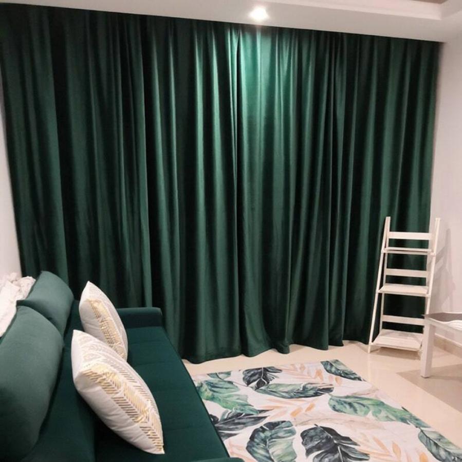 250 Centimetre Green High Quality Modern Velvet Blackout Curtains For Living Room Bedroom Dining Luxury Drape