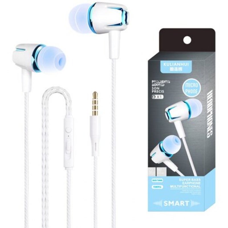 In Ear Earphone Earbuds Headphone Blue