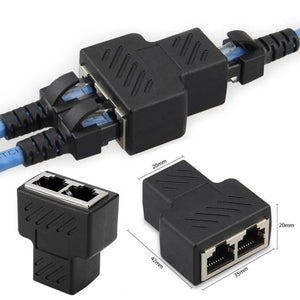 Network Cable Splitter 1 To 2 Lan Rj45 Extender Plug Adapter Connector For Ethernet