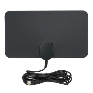 Indoor Digital Tv Antenna Hd Signal Flat Panel Uhf Fm Hdtv Receiver Black