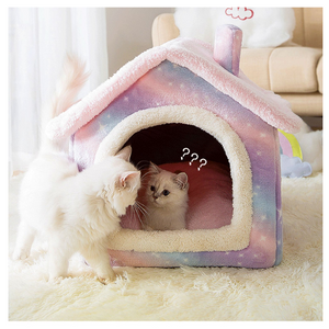 Indoor Soft Warm Plush Dog House Pet Bed