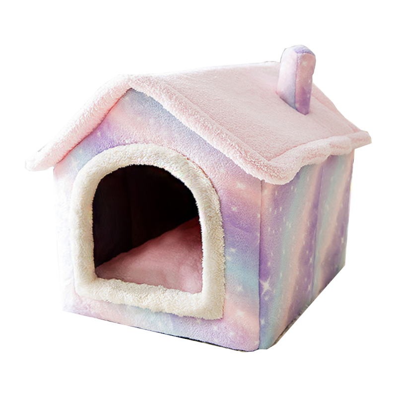 Indoor Soft Warm Plush Dog House Pet Bed