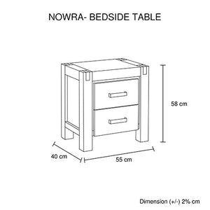 4 Pieces Bedroom Suite In Solid Wood Veneered Acacia Construction Timber Slat Single Size Oak Colour Bed, Bedside Table