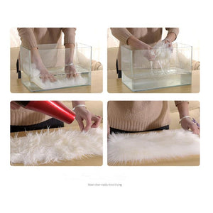 Irregular Artificial Wool Fur Soft Plush Rug Carpet Mat Ver 16