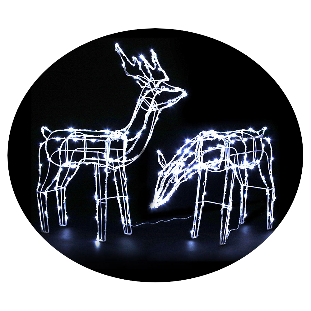 Jingle Jollys Christmas Motif Lights Led Rope Reindeer Waterproof Solar Powered