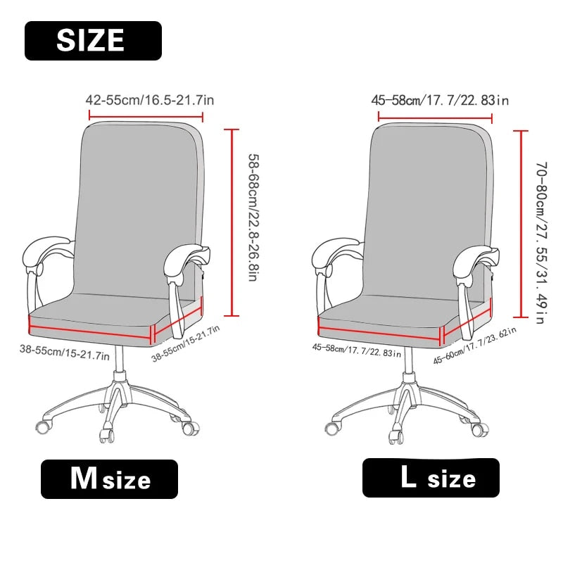 Office Chair Cover Light Yellow Pattern Medium Non Slip Rotating Seat Case Universal Armrest Protector