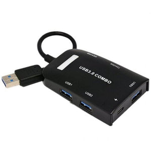 K 683 Port Usb3.0 Hub Sd / Tf Card Reader Combo Adapter Black