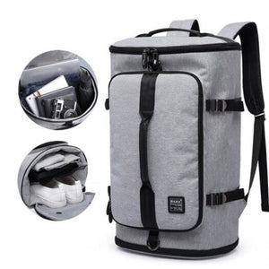 Multifunctional Travel Backpack Large Capacity Storage Teenager Waterproof Bag Black 15 Inches